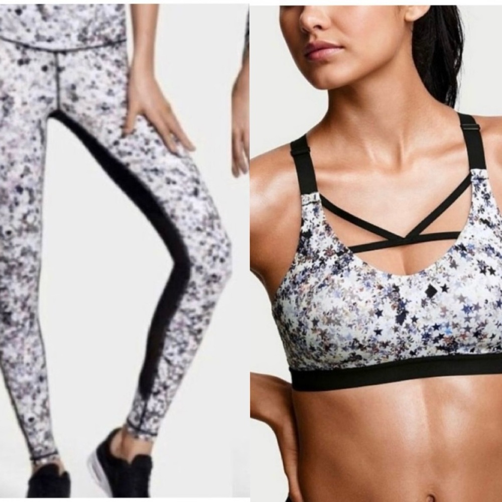 Victoria's Secret Black and White Star Sports Bra